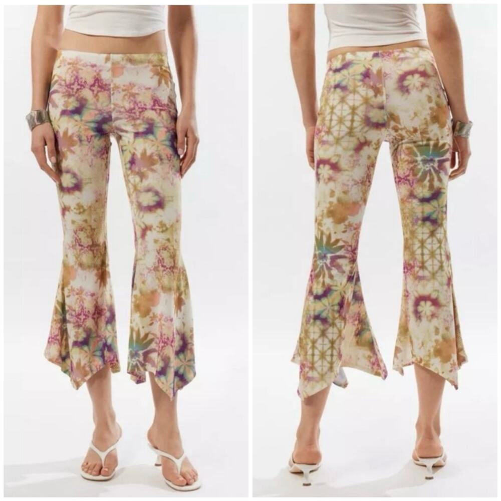 Silence + Noise UO Tina Flare Crop Pants L